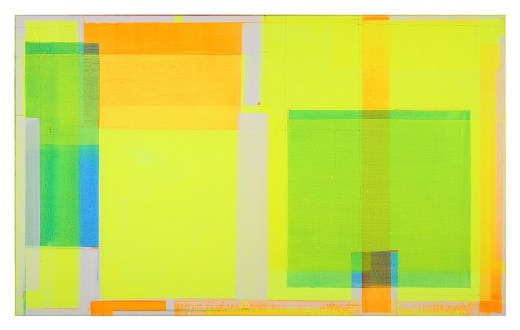 6-Freier Farbraum I, Bild mit grün gelb und blau, Acryl Bleistift LWD,  Marius D. Kettler  2019